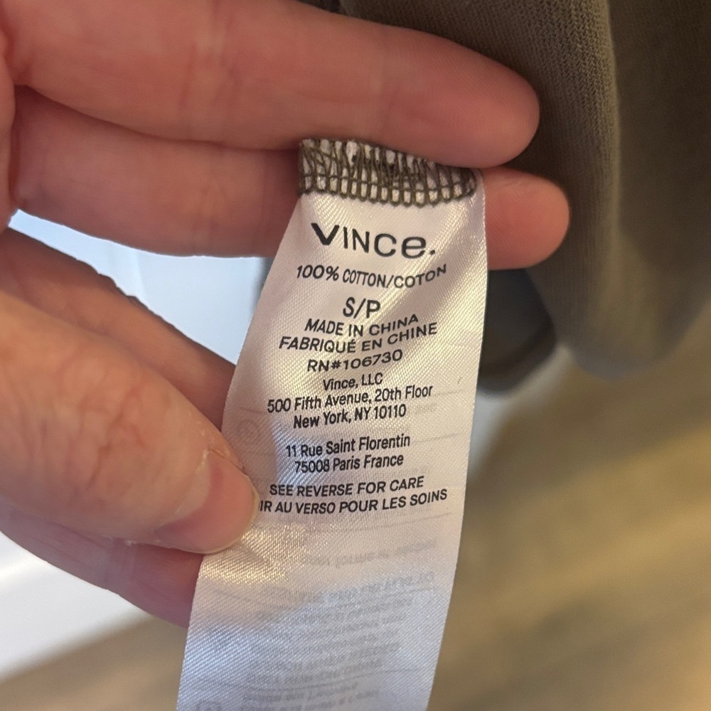 Vince Olive Midi Dress - has hole and missing belt - Picture 6 of 10
